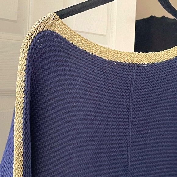 New Lily Pulitzer Sweater Navy Blue with Gold - Picture 3 of 5